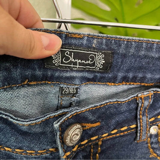 ✨ Shyanne Embellished Bootcut Jeans 29 REG | Western Crystal Stitch Denim