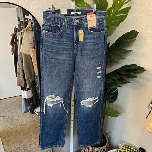 ✨ Levi’s Low Pro Straight Distressed Jeans Sz 28 | Mid Rise Relaxed Fit Denim