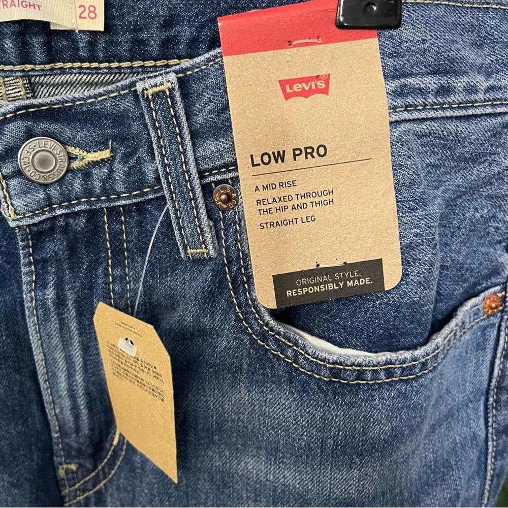 ✨ Levi’s Low Pro Straight Distressed Jeans Sz 28 | Mid Rise Relaxed Fit Denim