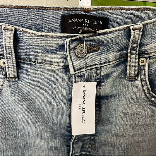 👖 Banana Republic Light Wash Cropped Bootcut Jeans Sz 28/6 | NWT Modern Denim